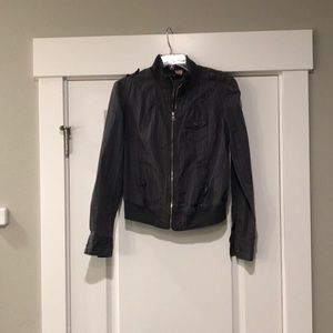 Casual cotton striped light weight jacket.